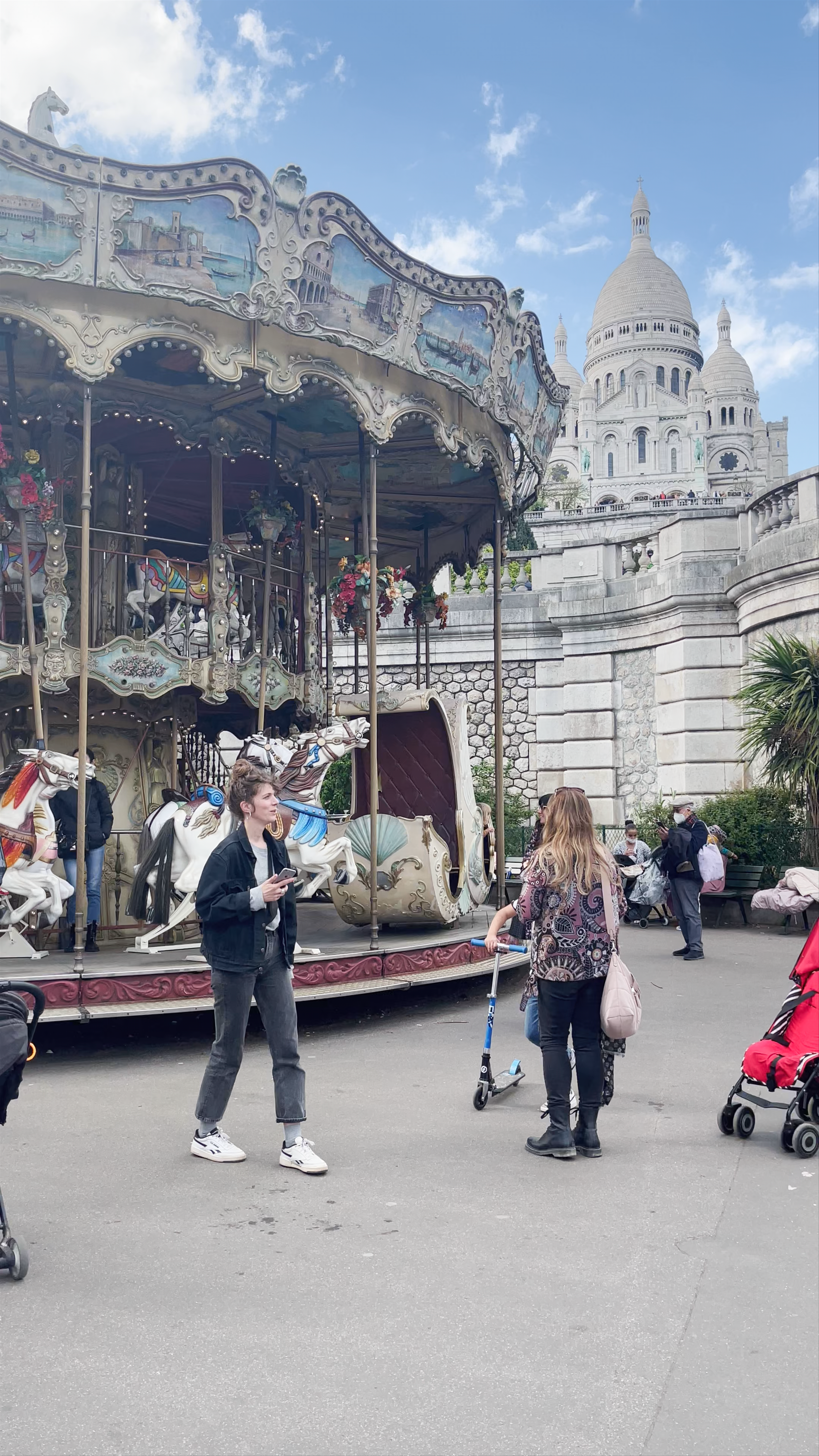 Square Louise Michel with the Carousel and Sacré-Cœur in Paris