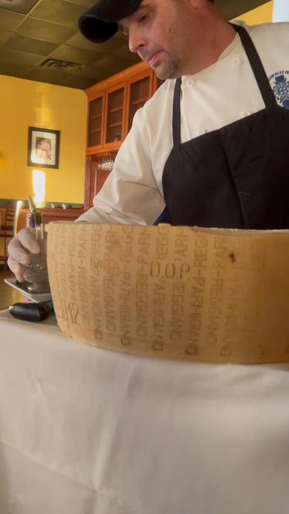 CiBi Italian Restaurant - Had the carbonara which is done in the cheese wheel.  It is delicious! It isn't listed on the menu so you'll need to ask your waiter for it. - Italian Near Me - Willow Park, Texas