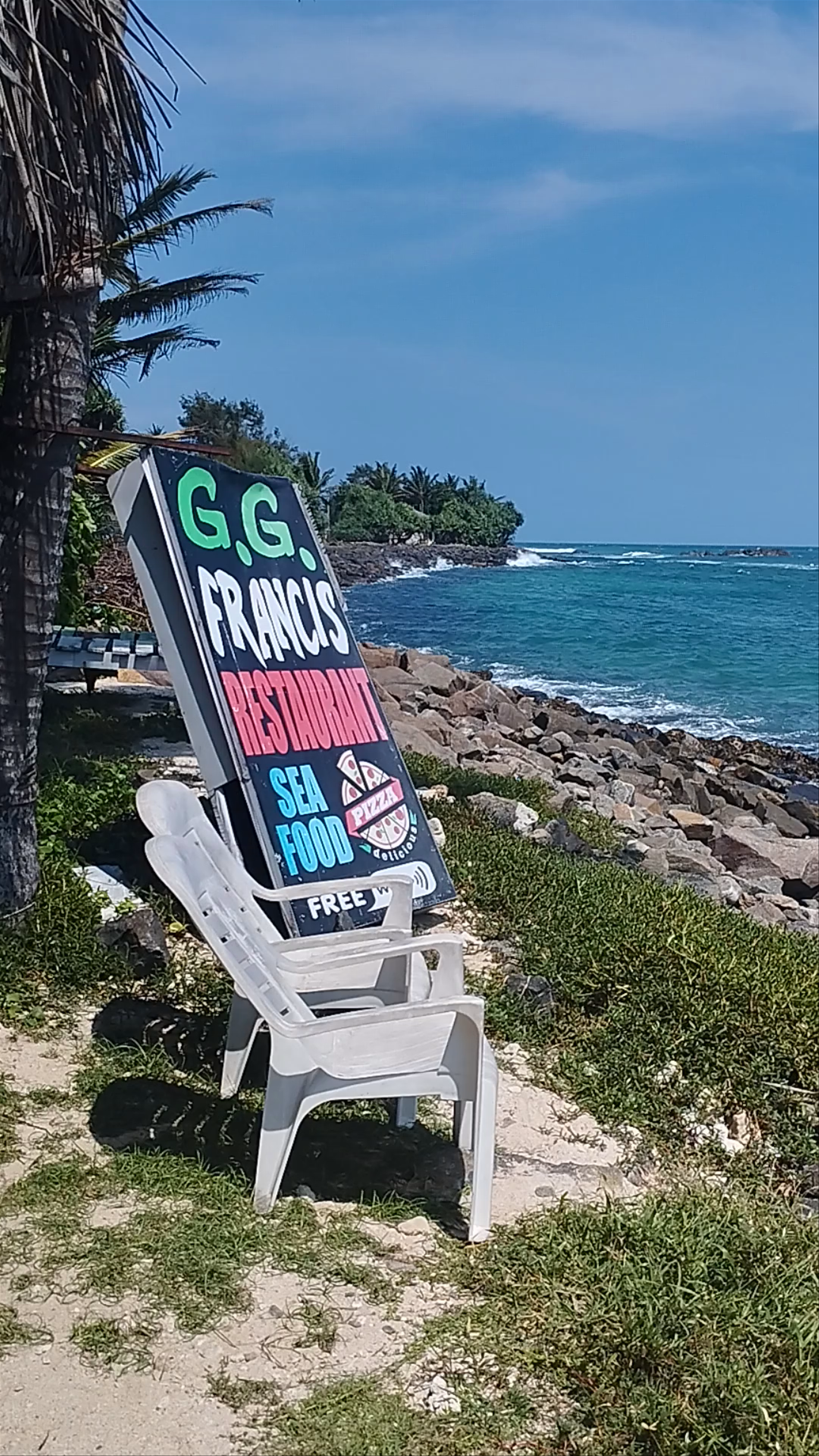 G.G. Francis Restaurant by the Rocky Shore in Ahangama, Sri Lanka