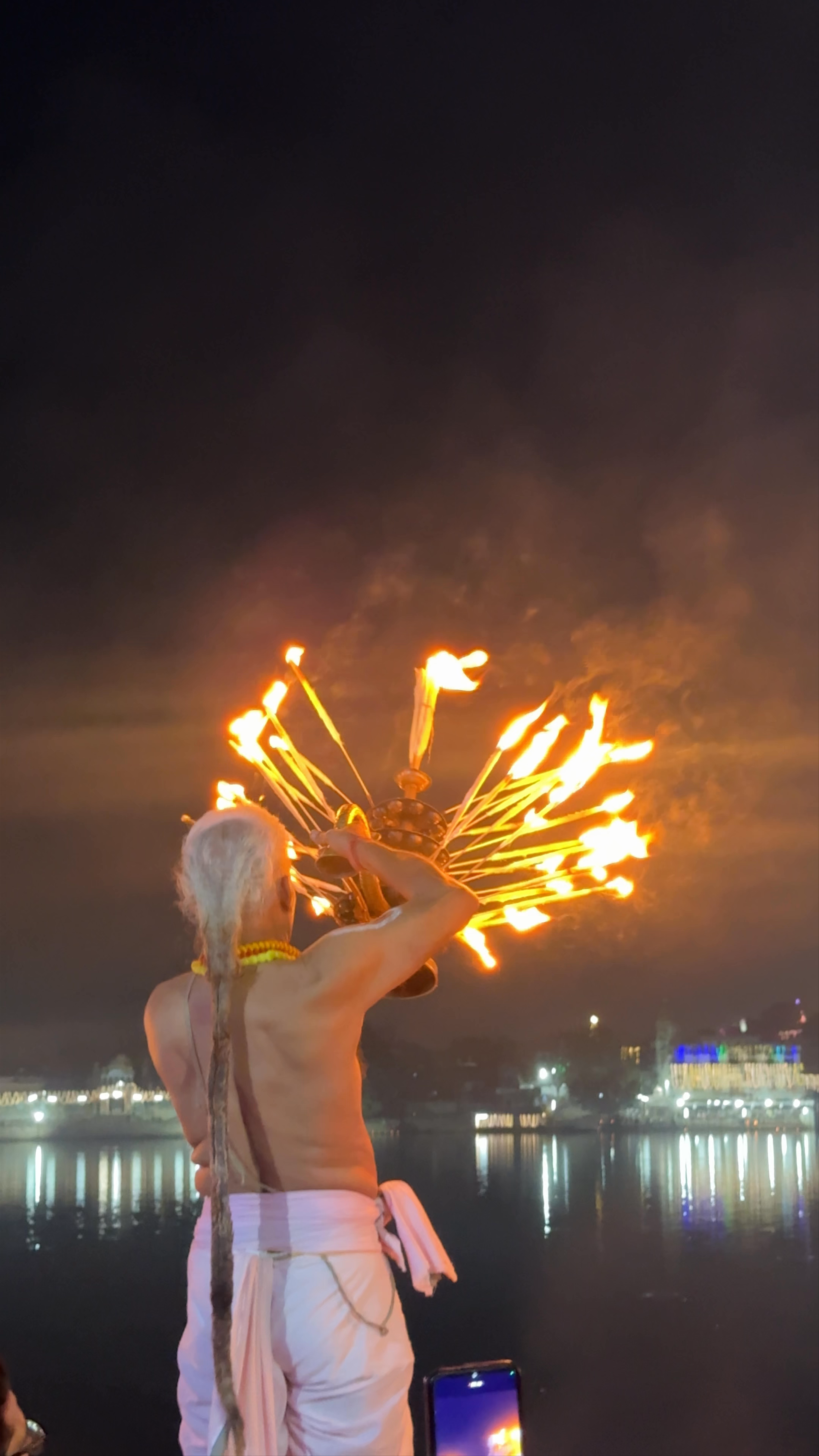 Evening Aarti Ceremony at Jaipur Ghat, Pushkar
