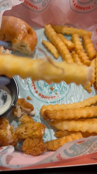 Everglazed Donuts - whatever it is hanging on the fry - Donuts Near Me - Tampa, Florida