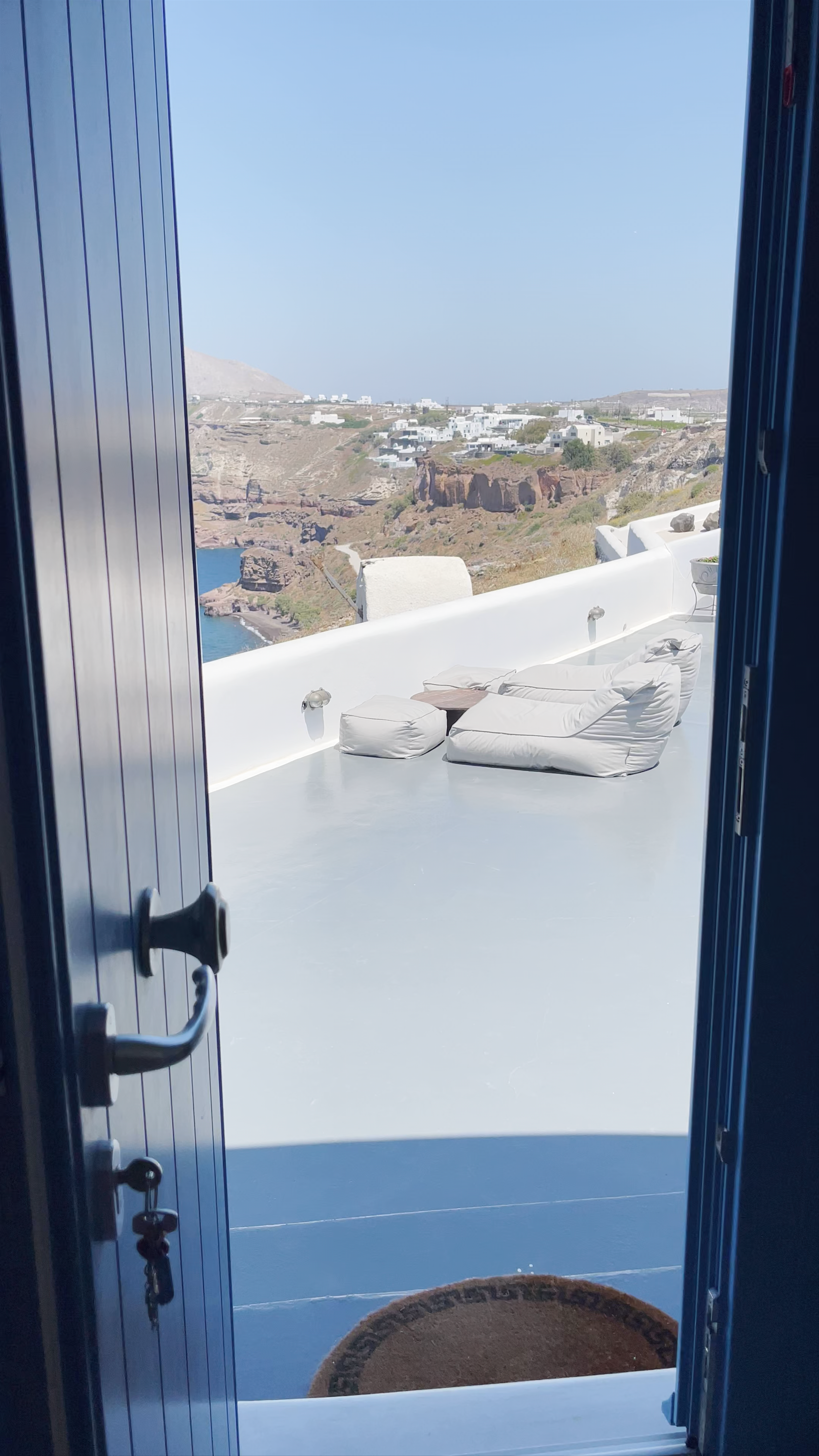 Serene Sea Views from Akrotiri Cove, Santorini Greece