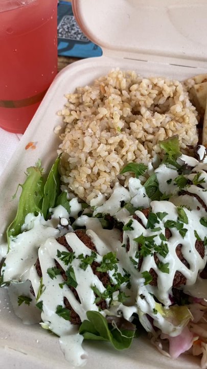 Earth Aloha Eats - Greek platter and The Hawaiian (drink) - Food Trucks Near Me - Honolulu, Hawaii