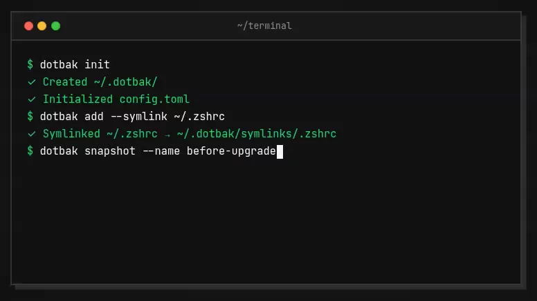 dotbak — Simple Dotfiles Manager image 1