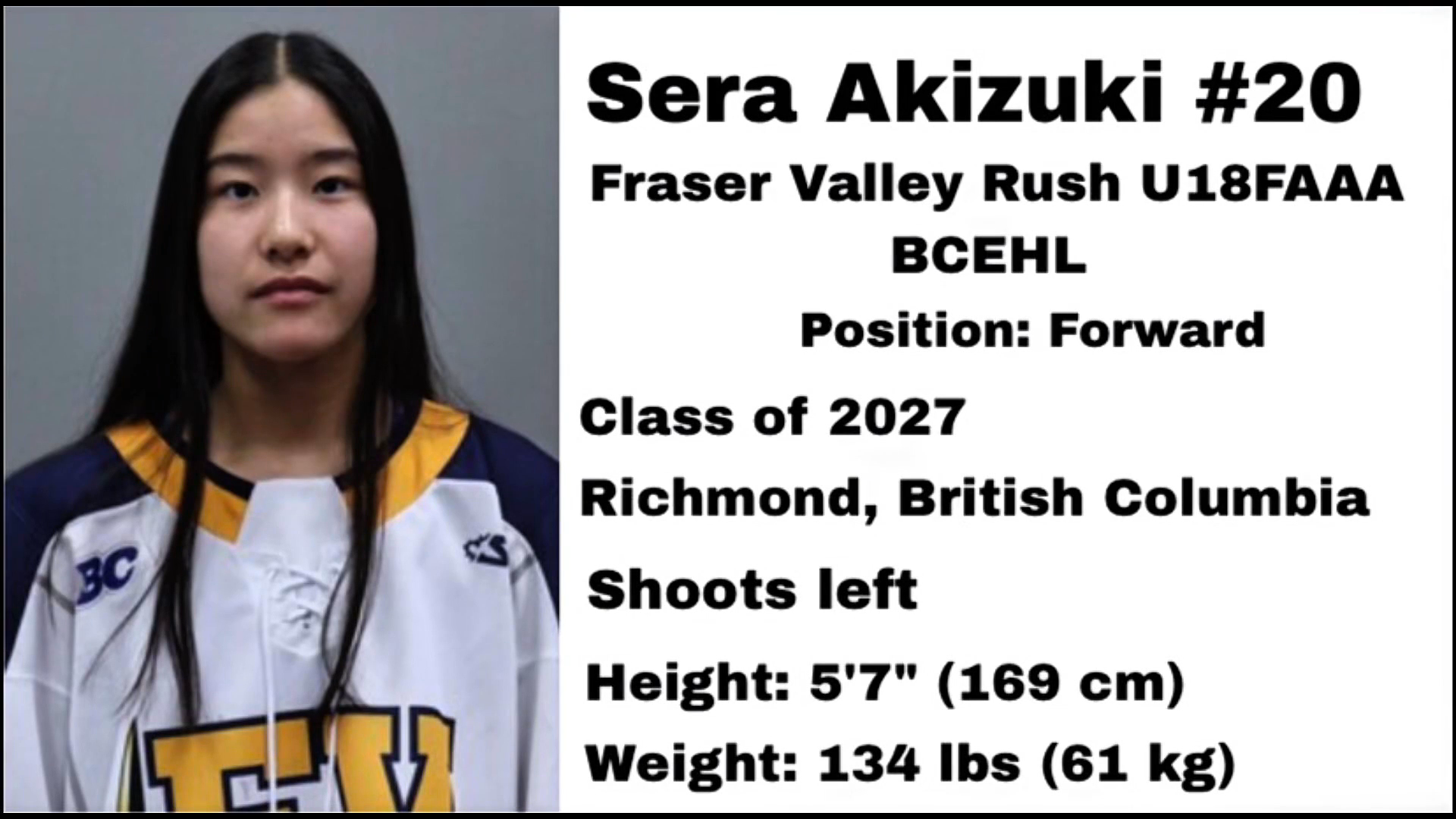 Sera Akizuki's Top Goals & Assists | Fraser Valley Rush Highlights