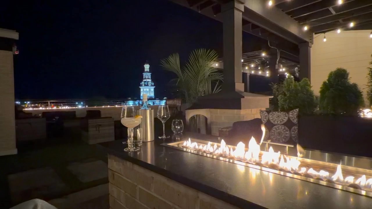 101 Sky Lounge - Fire features all around rooftop edge. - Lounges Near Me - Sevierville, Tennessee