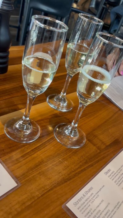 JOEY Markville - Complementary glass of bubbly's upon arrival for everyone at the table what a nice touch! - Canadian (New) Near Me - Markham, Ontario