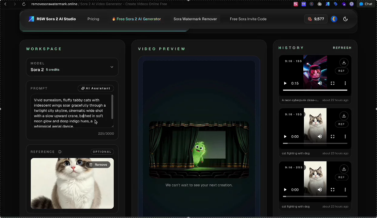 RSW Sora 2 AI Studio image 1