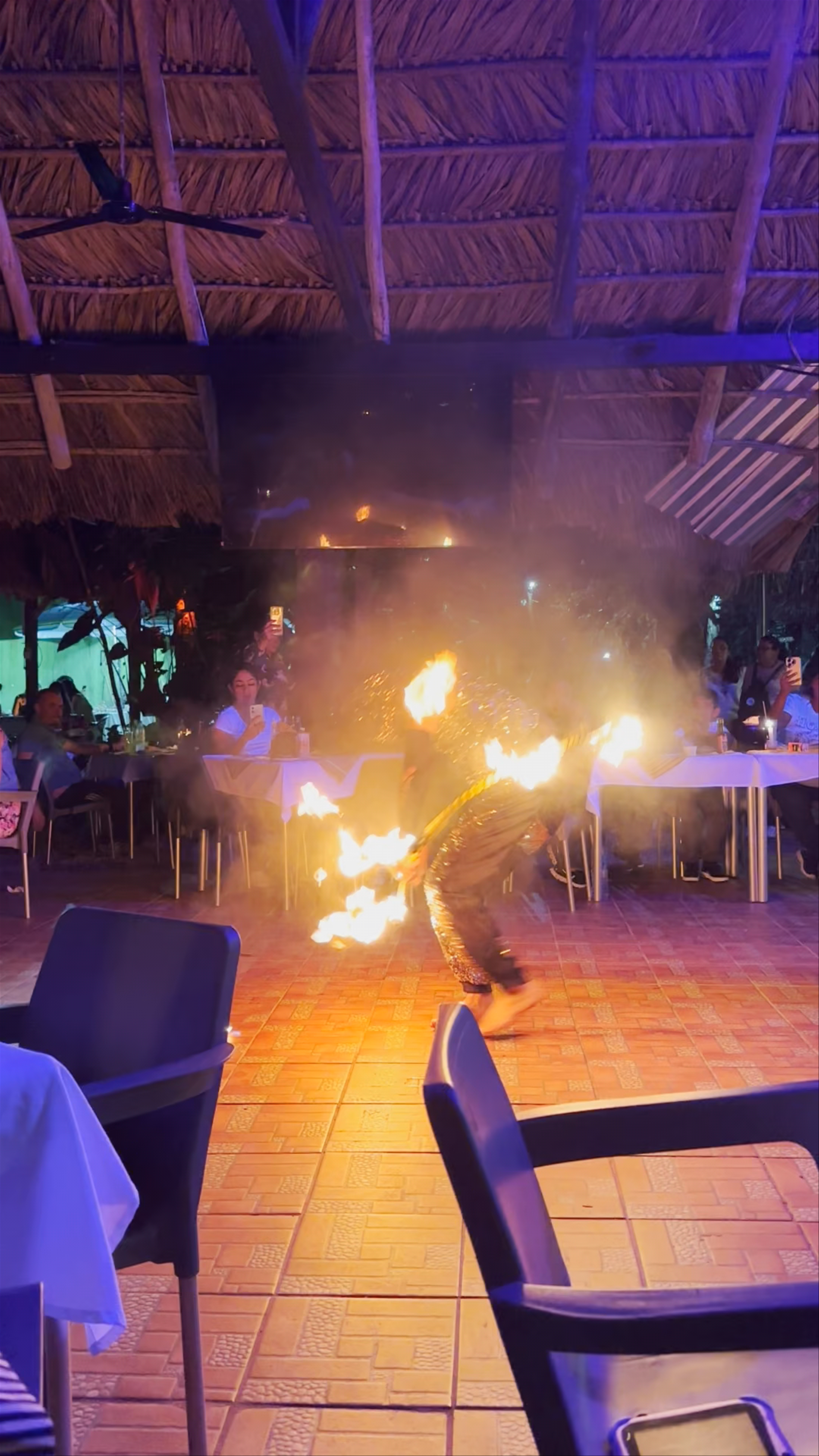 Fiery Night Performance at Don Mucho's, Palenque