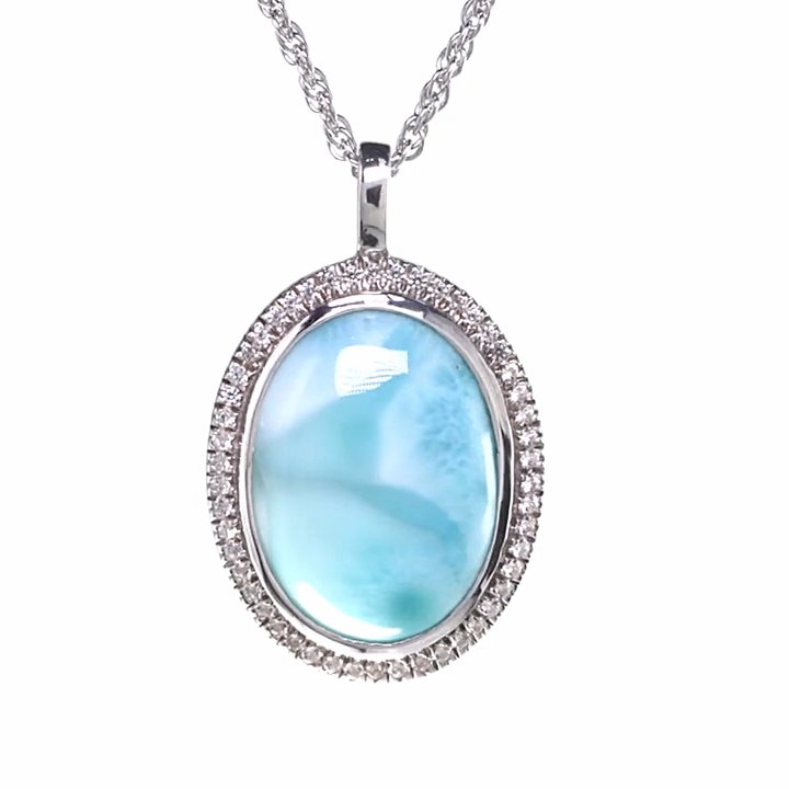 Sapphire Necklace with larimar and silver by marahlago Sapphire Necklace with larimar and silver by marahlago