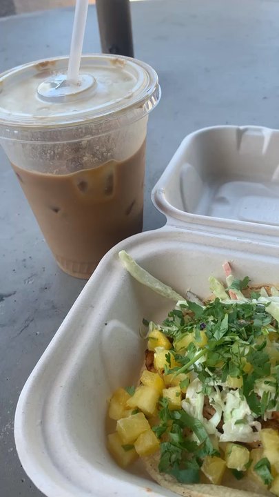 Higher Grounds - Fish Taco Special (Highly Recommend) and their salted Carmel iced coffee - Coffee & Tea Near Me - San Diego, California