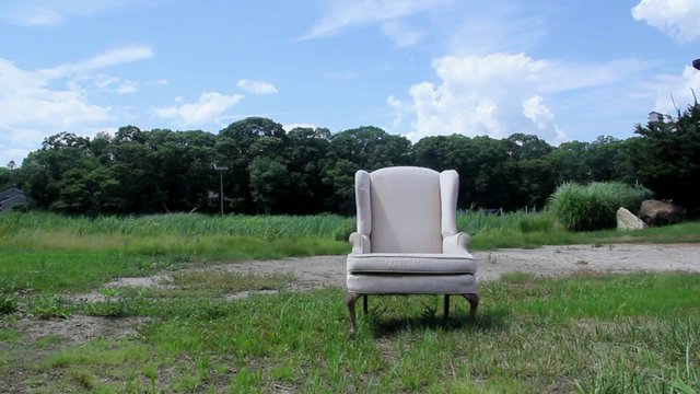A chair outside