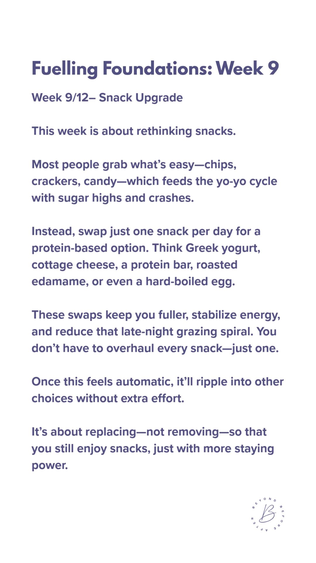 W1/D0 Nutrition Focus: Snack Upgrade