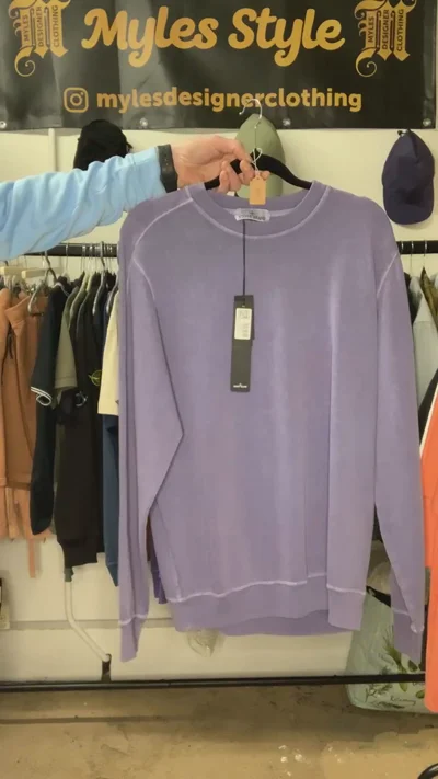 Stone Island Organic Cotton Fleece Sweatshirt - Purple - Size Large PTP23.5 image 1