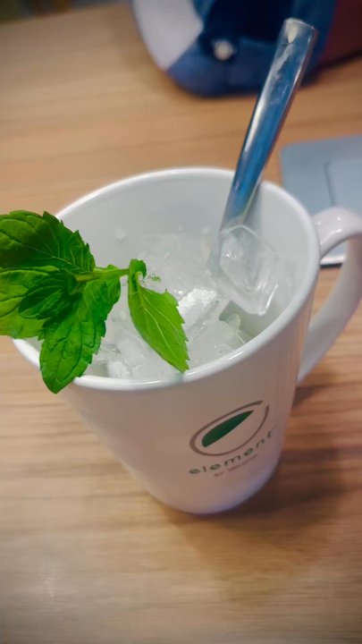 Element Irvine - Iced mint macchiato (hotel provides fresh mint) - Hotels Near Me - Irvine, California