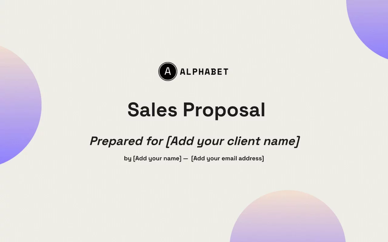 Preview of Sales Proposal Template