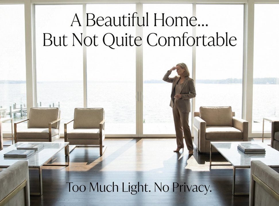 Carlos Interiors - New blinds for waterfront property - Home Decor Near Me - Crofton, Maryland