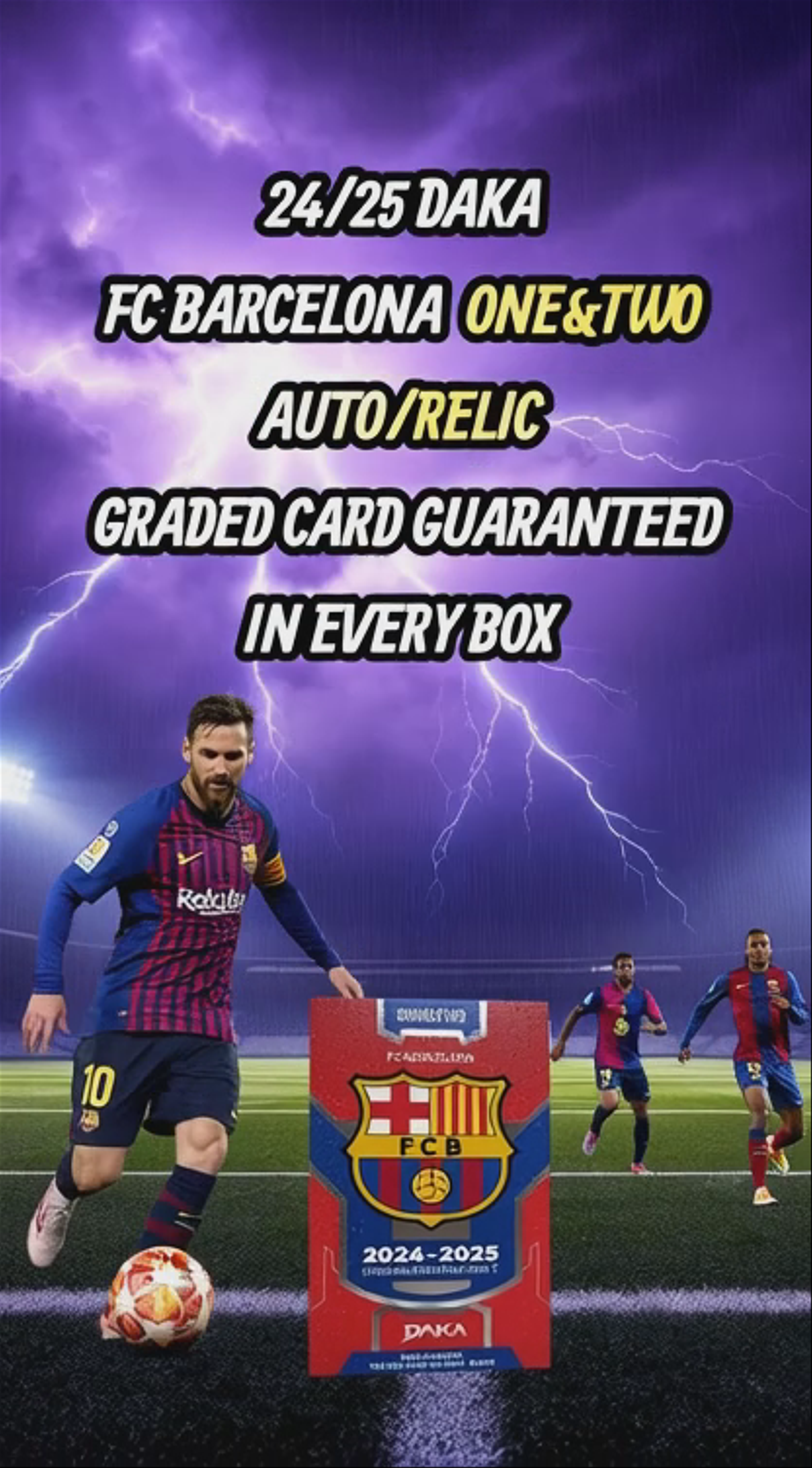 New Barcelona Daka with Graded Card Guaranteed and 3 to 4 Nr. Fresh Case