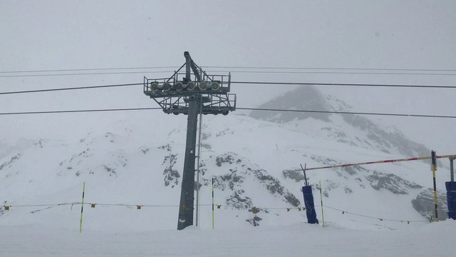 Two gondolas/ski lifts