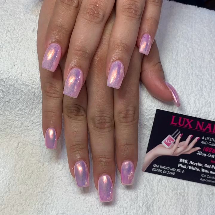 Lux Nail Bar - SNS nails with Chrome color  ----------------- 1550 Buford hwy Buford ga 30518  678-765-8565 - Nail Salons Near Me - Buford, Georgia