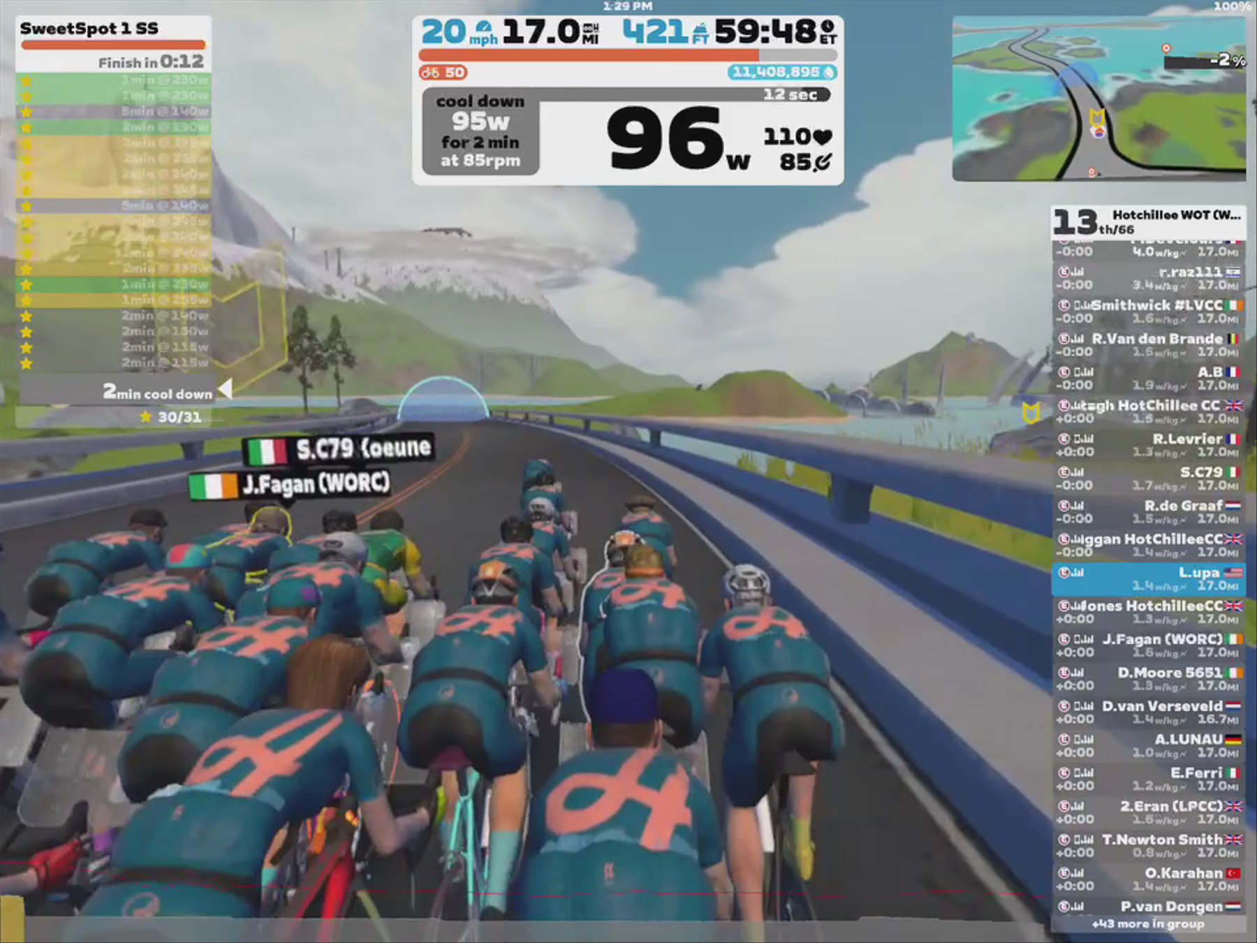 Zwift - Group Workout: Hotchillee WOT (Watts on Tuesday) (E) on Sugar Cookie in Watopia