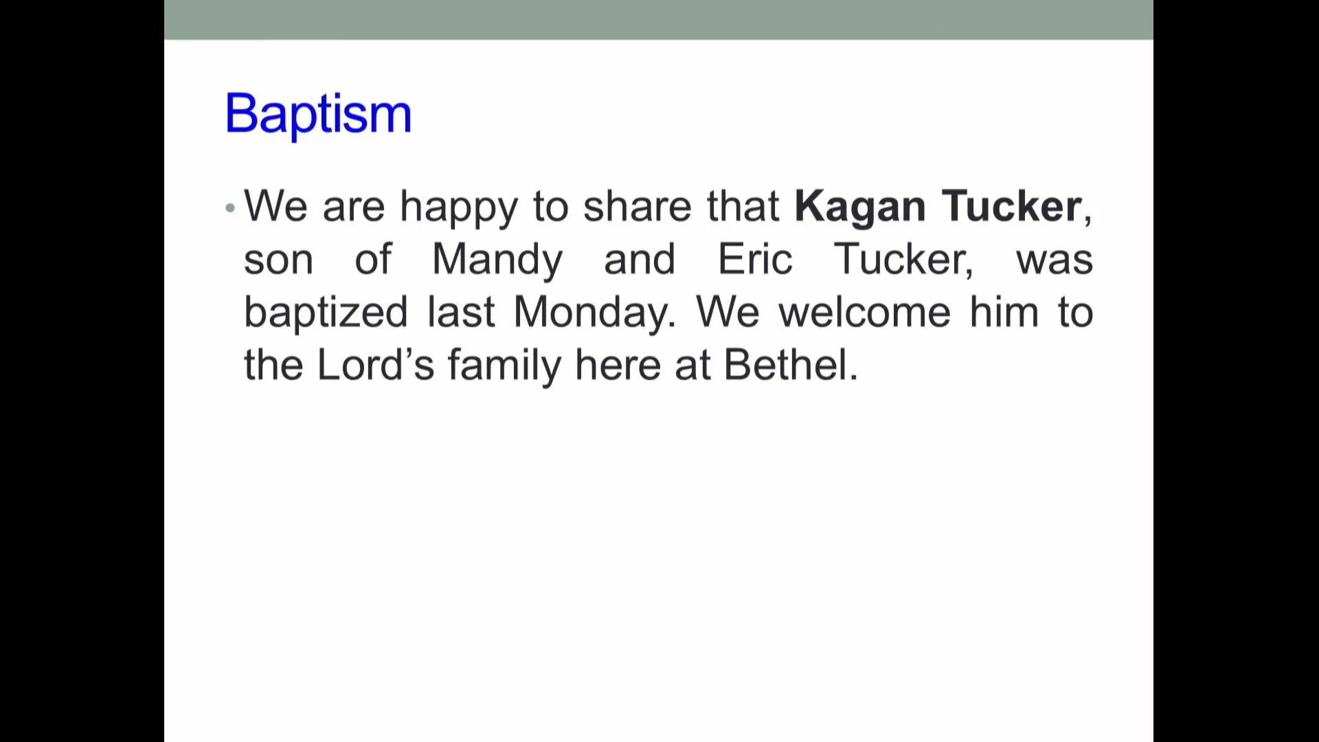 Bethel Service, April 30, 2025