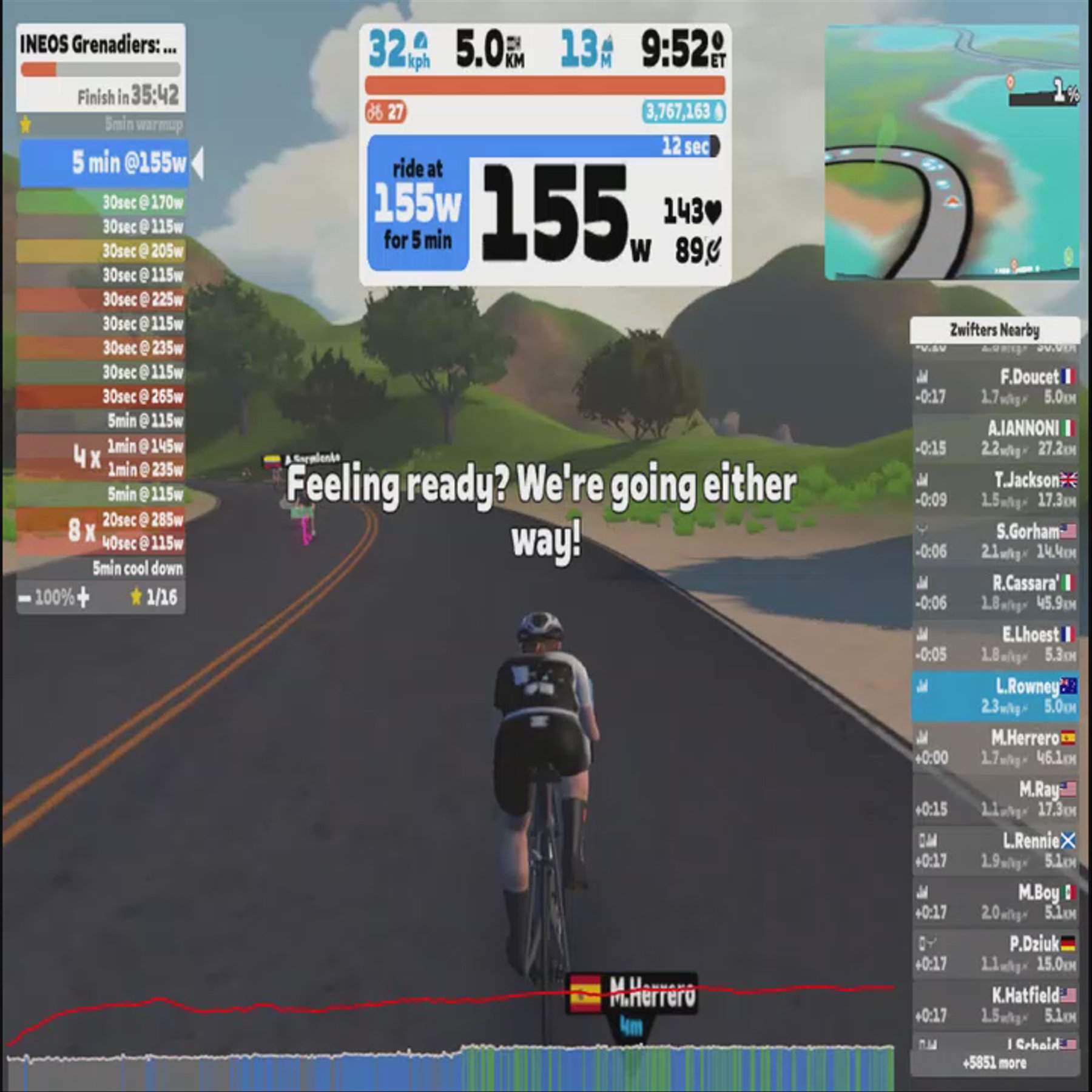 Zwift - Zwift Pro Training Camp: INEOS Grenadiers | Team Workout 2 in Watopia