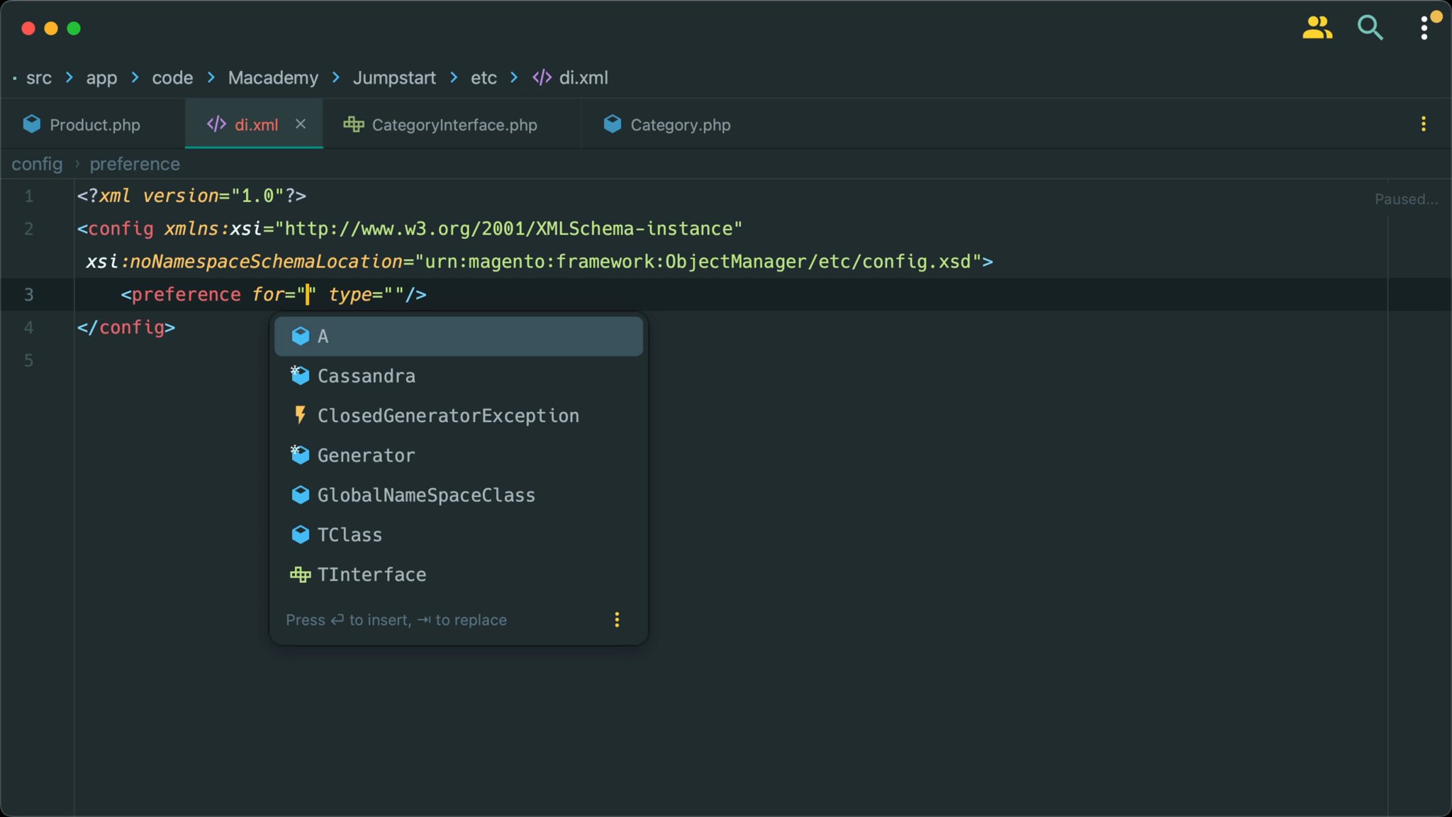 Class preferences and service contracts in Magento