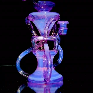 Preview pic of Capt’n Cronic - Full-size Faceted Tetrahedron Ladder Triple Double Floating Recycler #1 - Royal Jelly - 10mm Female