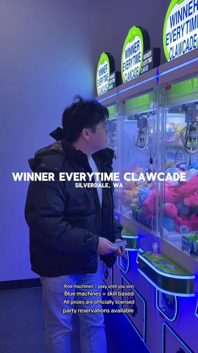 Winner Every Time Clawcade - Amusement Parks Near Me - Silverdale, Washington