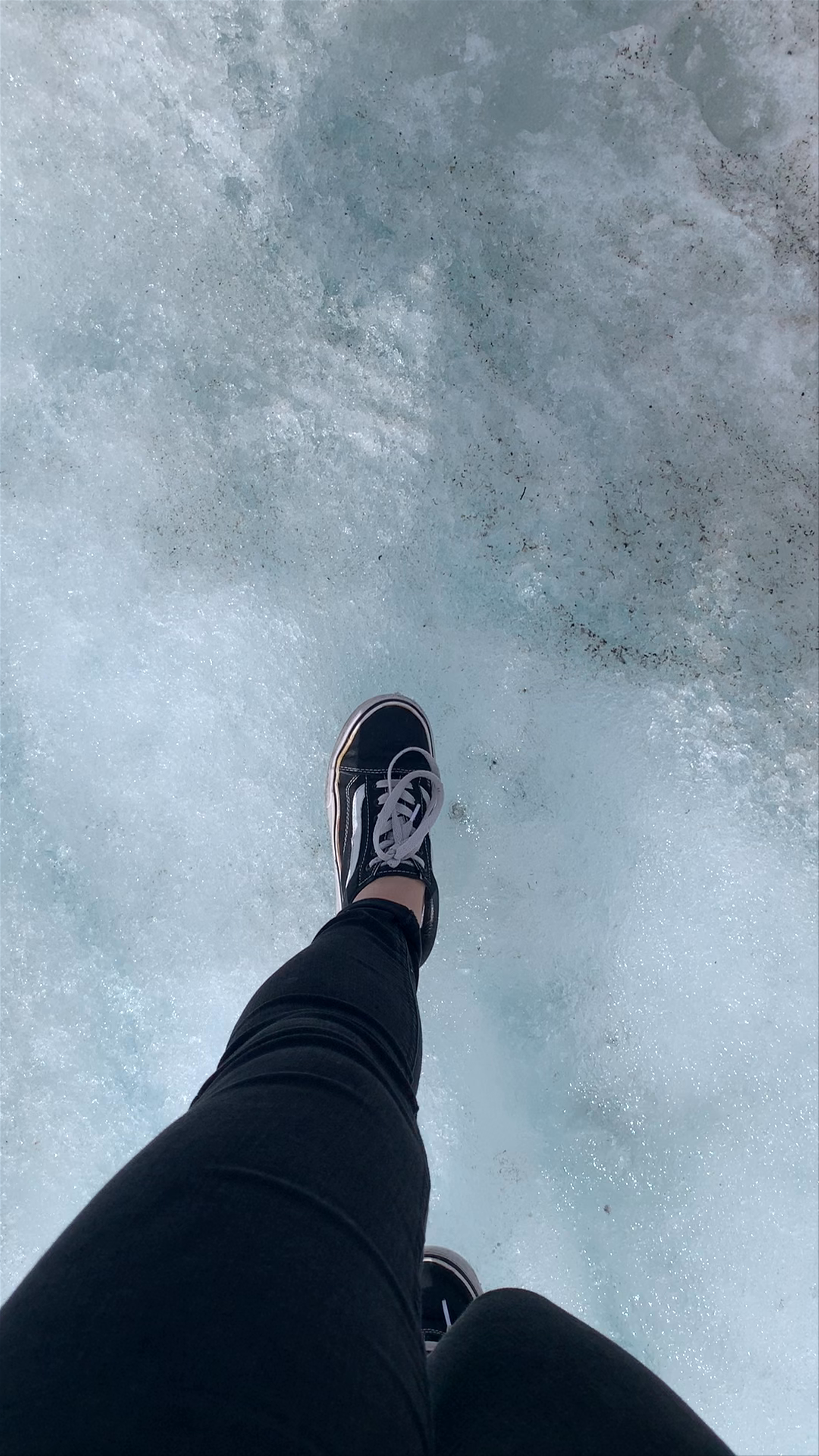 Walking on the Columbia Icefield Skywalk Glacier in Alberta, Canada