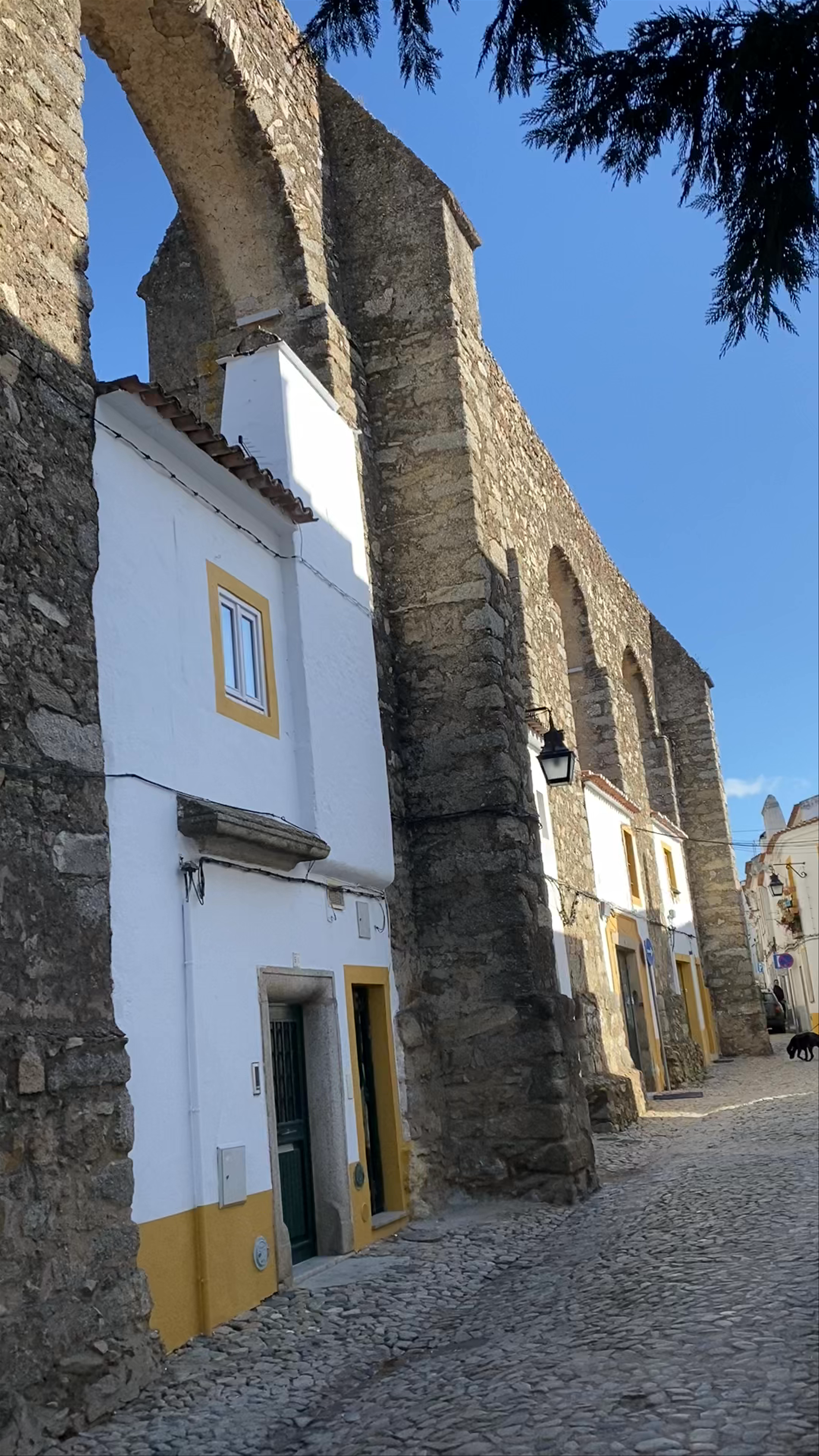 Ancient Acueducto de Água de Prata in Évora, Portugal