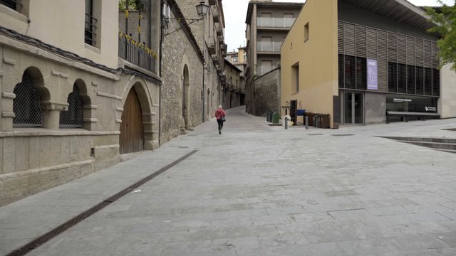 A woman walking in Spain