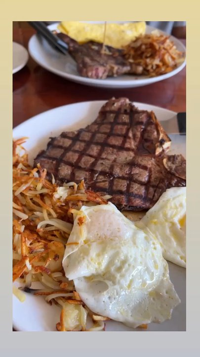 Cactus Jacks Moab - T-bone steak, over easy eggs, crispy hash browns - Breakfast & Brunch Near Me - Moab, Utah