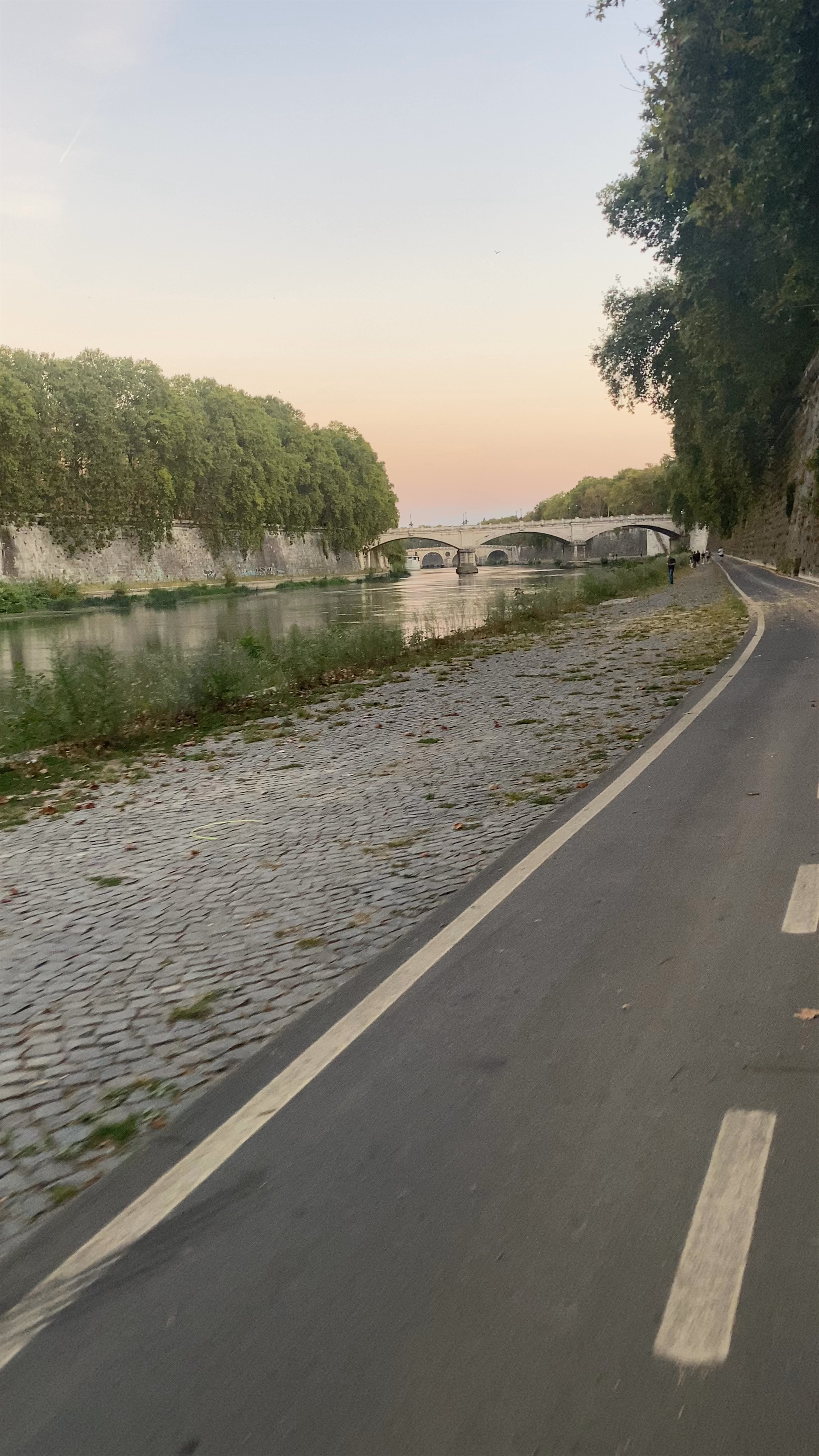 Sunset Stroll Along Ponte Giuseppe Mazzini in Rome