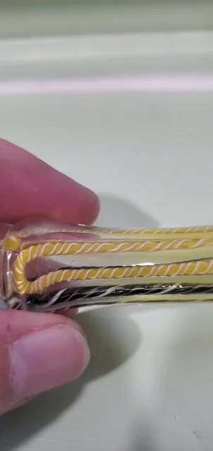 Preview pic of Yellow, Black and White Woven design Chillum/one hitter