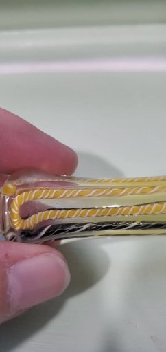 Preview pic of Yellow, Black and White Woven design Chillum/one hitter