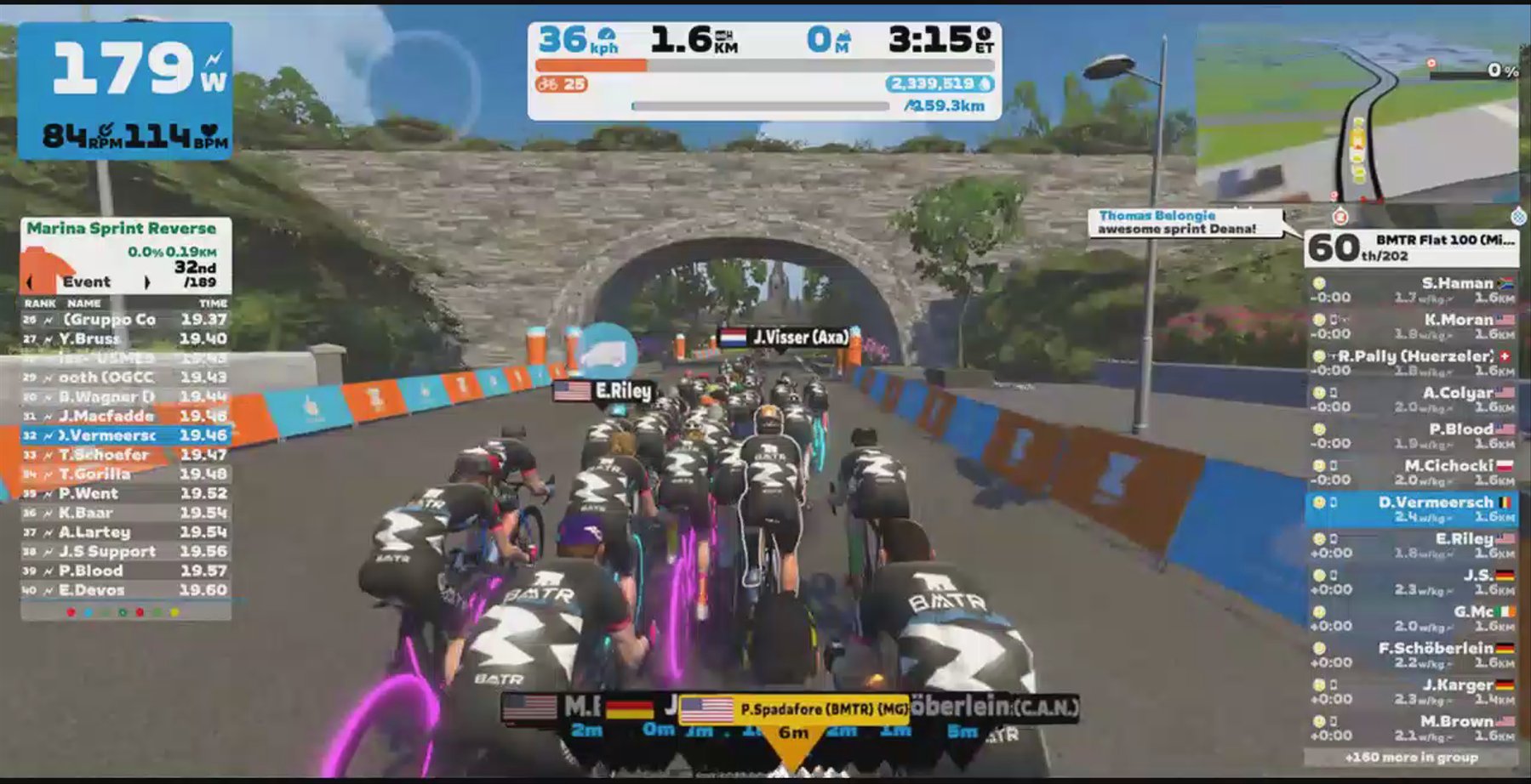 Zwift - Group Ride: BMTR Flat 100 (Miles) (D) on R.G.V. in France