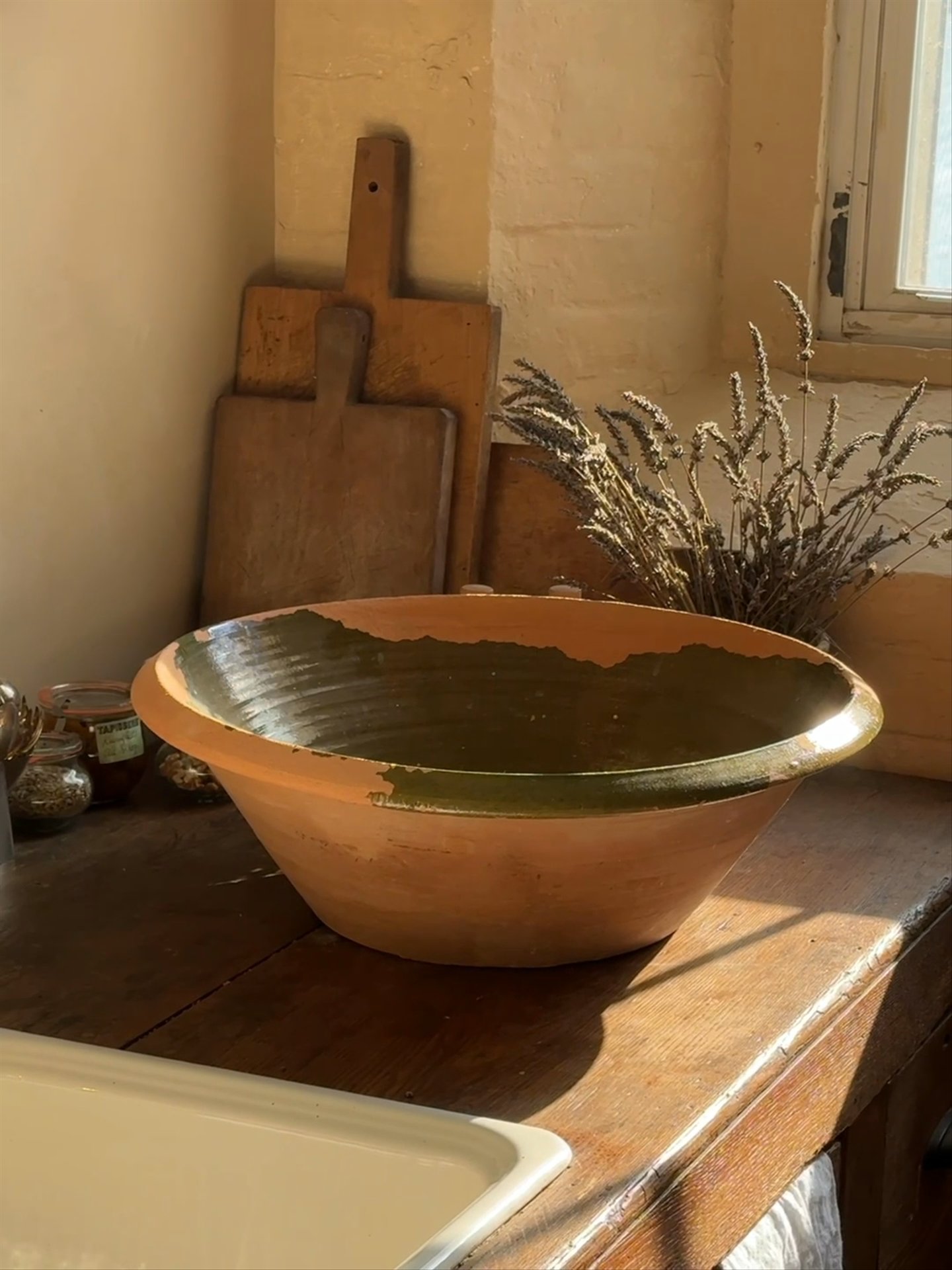 Terracotta Bowl, Green Glaze