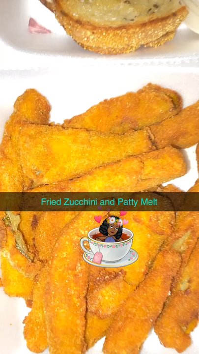 Golden Burger - Fried Zucchini, Patty Melt on Rye, with Swiss Cheese and Grilled Onions 8/3/2023 $18usd - Burgers Near Me - Long Beach, California