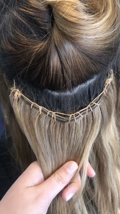 The Beauty Compass - 2 month grow out of beaded weft extensions. Hair is healthy and damage free - Hair Extensions Near Me - Santa Clara, California