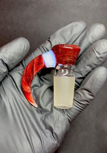 Preview pic of Red Blizzard/Red Elvis/Blu V chaos 18mm slide