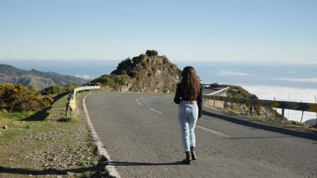 Walking in the middle of a road