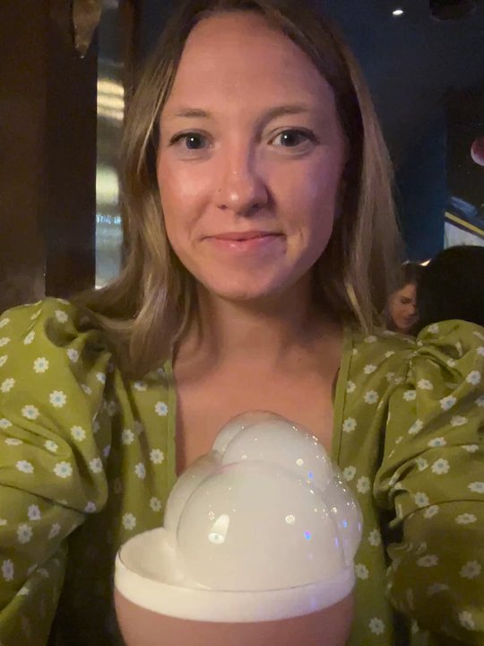 Kore - Popping the bubbles on the Hibiscus Bubbles drink - Asian Fusion Near Me - Nashville, Tennessee