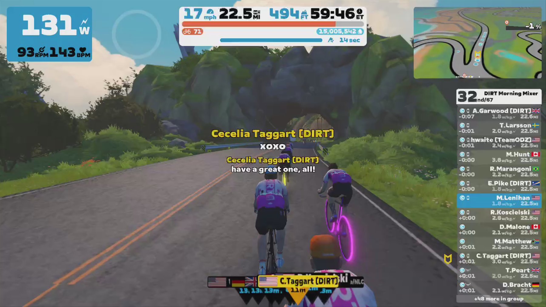 Zwift - Group Ride: DIRT Morning Mixer (C) on Volcano Flat in Watopia