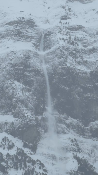 Grindelwald - Winter waterfall - Train Stations Near Me