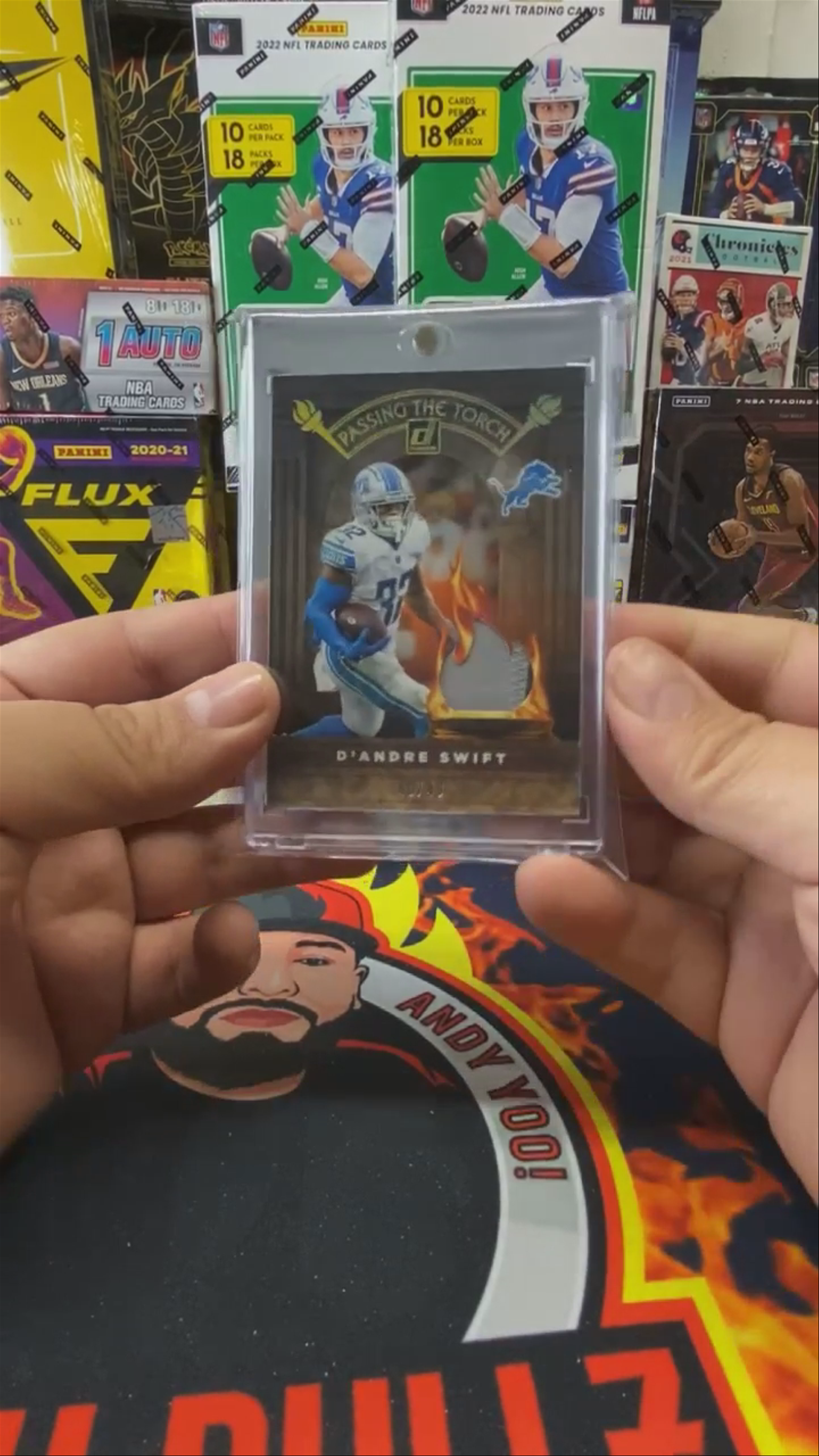 Barry Sanders & D’Andre Swift super thick double patch on 2022 Donruss Football release day. 