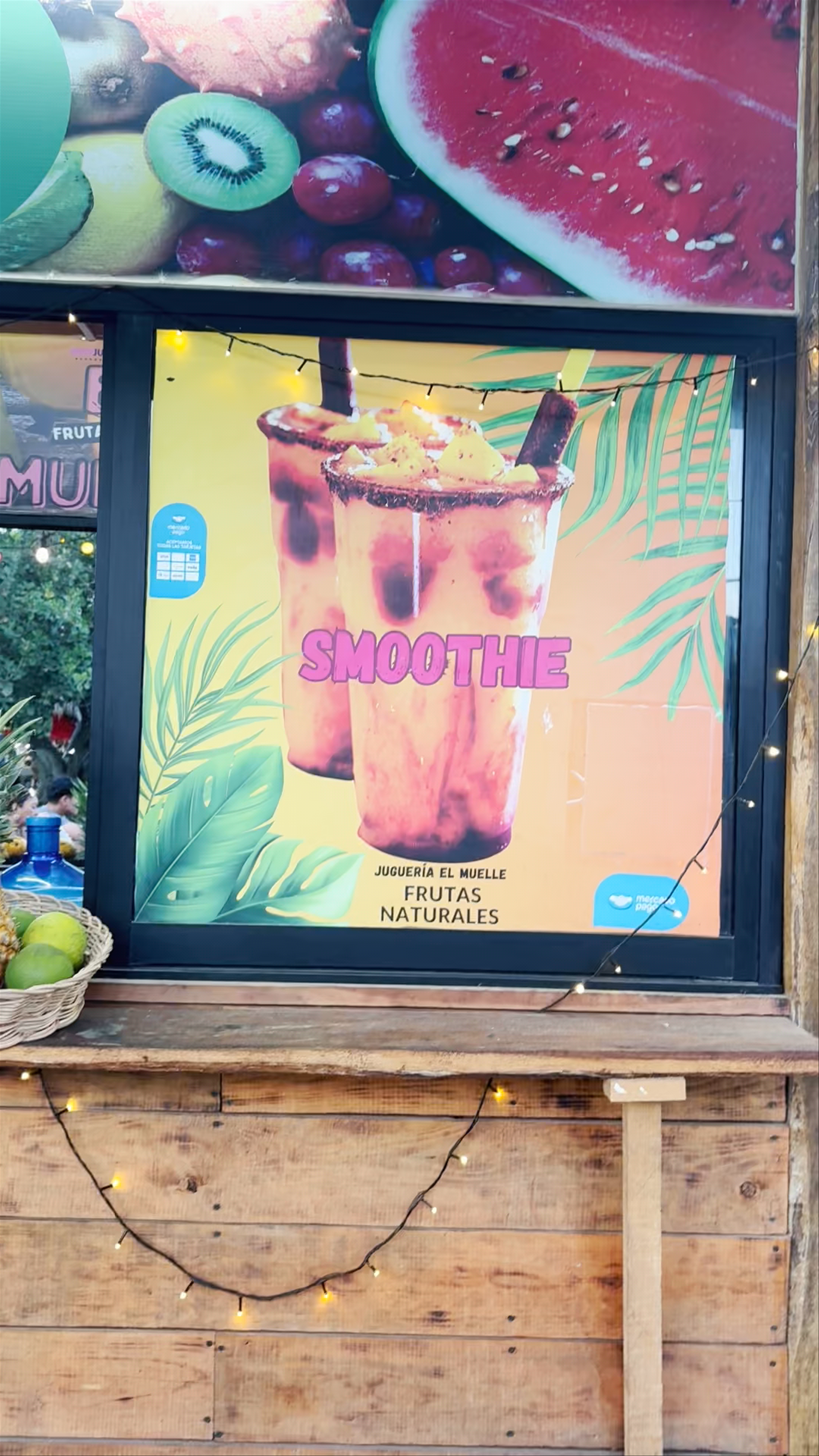 Refreshing Natural Fruit Smoothies at Jugueria El Muelle in Bacalar