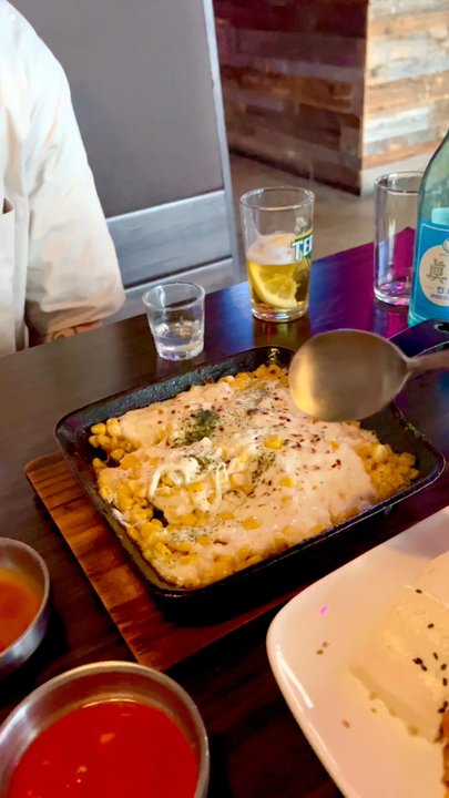 Soju Tavern - Cheese corn. Comes out piping hot and look at that pull! - Korean Near Me - Rowland Heights, California