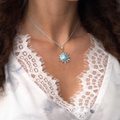Sun Necklace with larimar